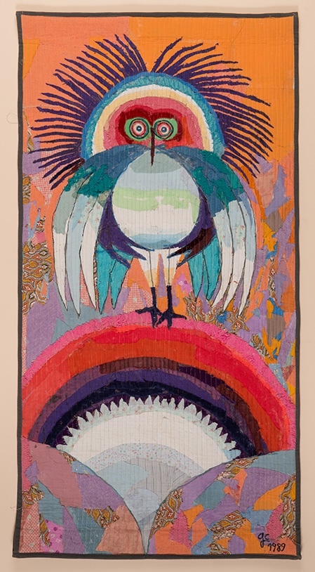 “ Harpy​”, tapestry by Guidette Carbonell, 1989​, sewn textile​.