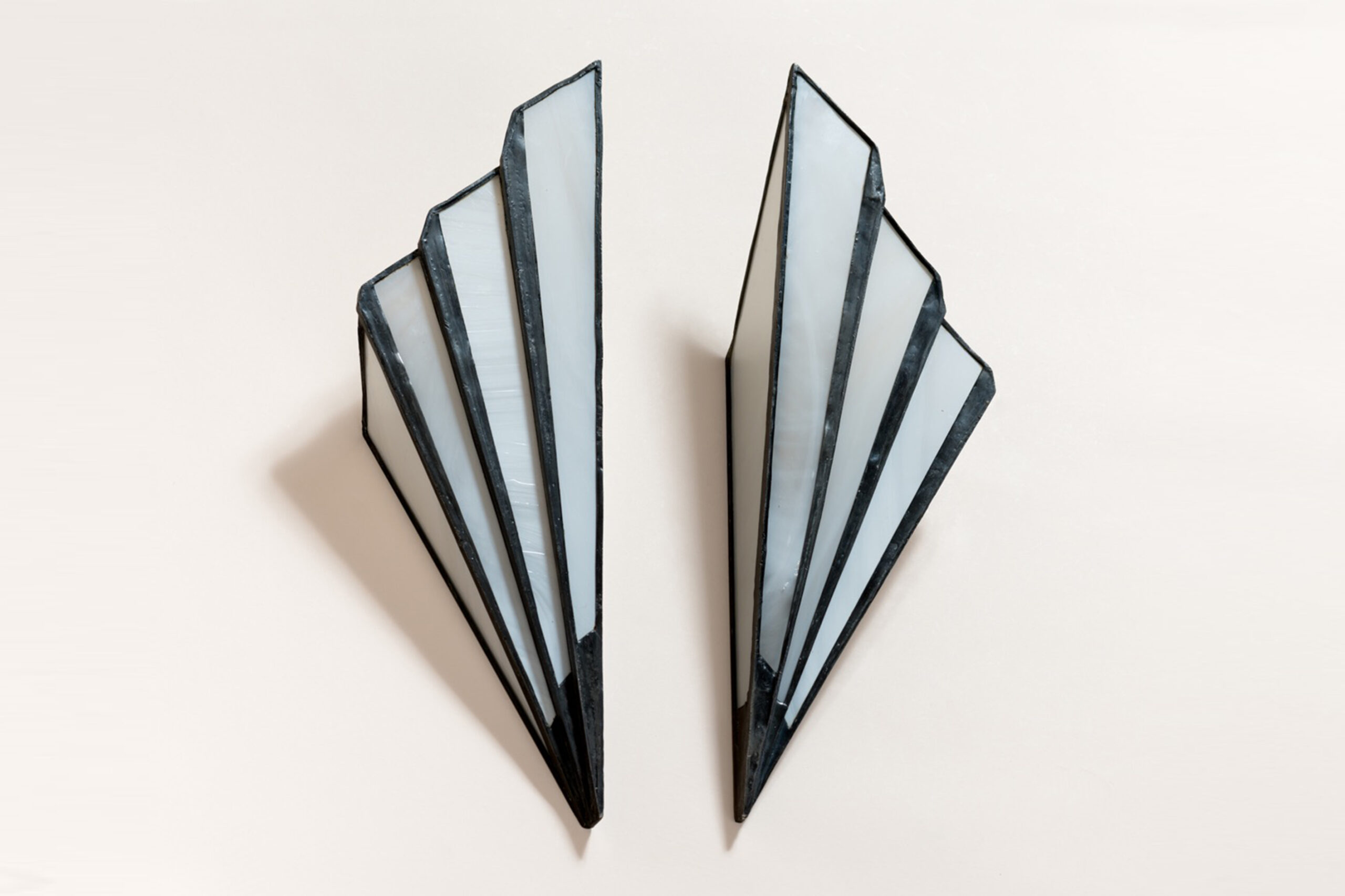 Wall sconces​ by Jean Perzel c.1930, opalescent glass​ with lead.