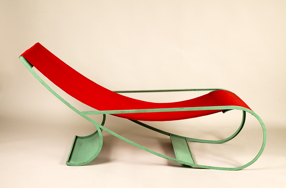 Pair of lounge chairs​ by François Turpin c.1933 Painted angled steel, angle section​.