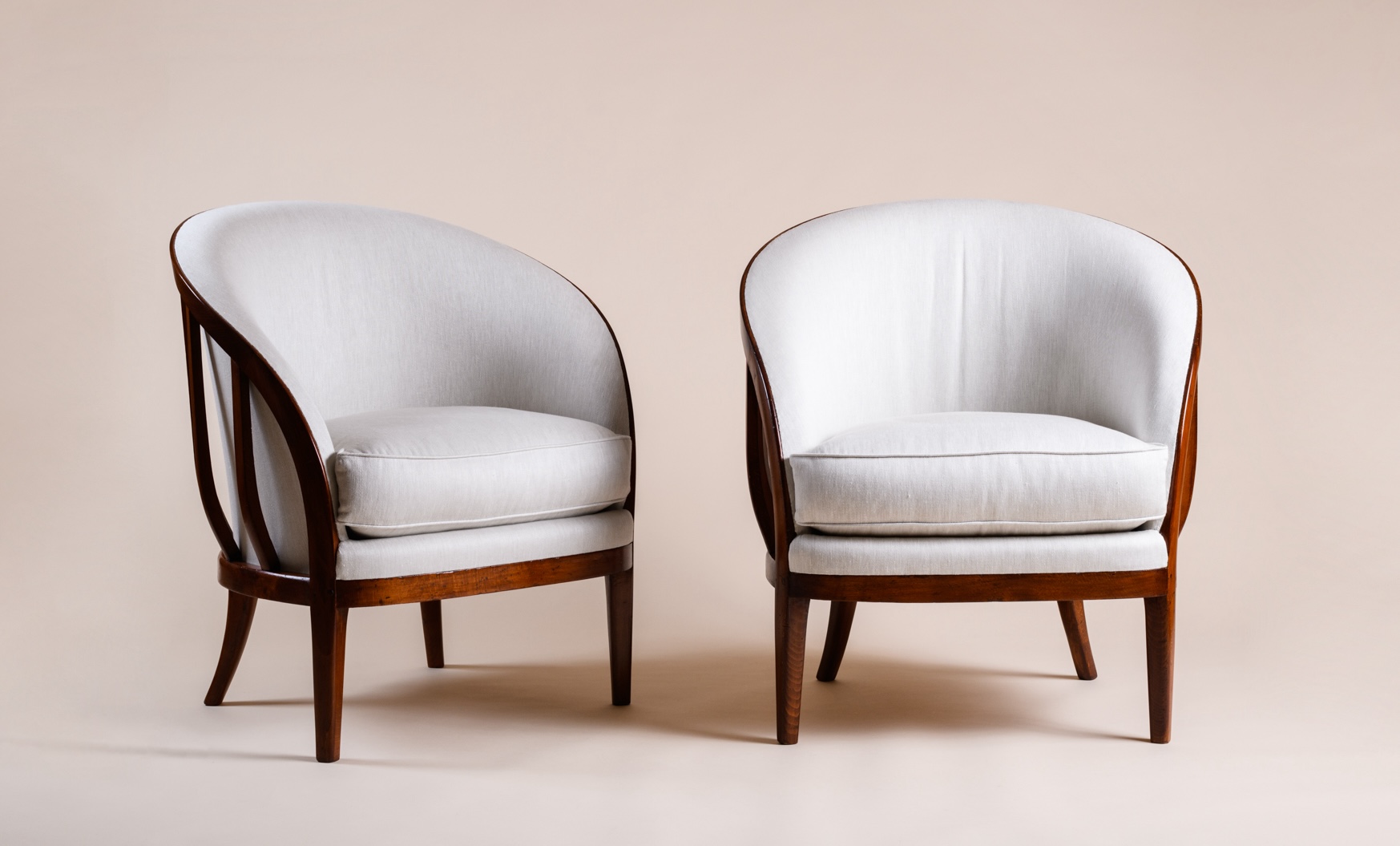 Elegant pair of “Basket” armchairs​​ by André Groult, c.1920​