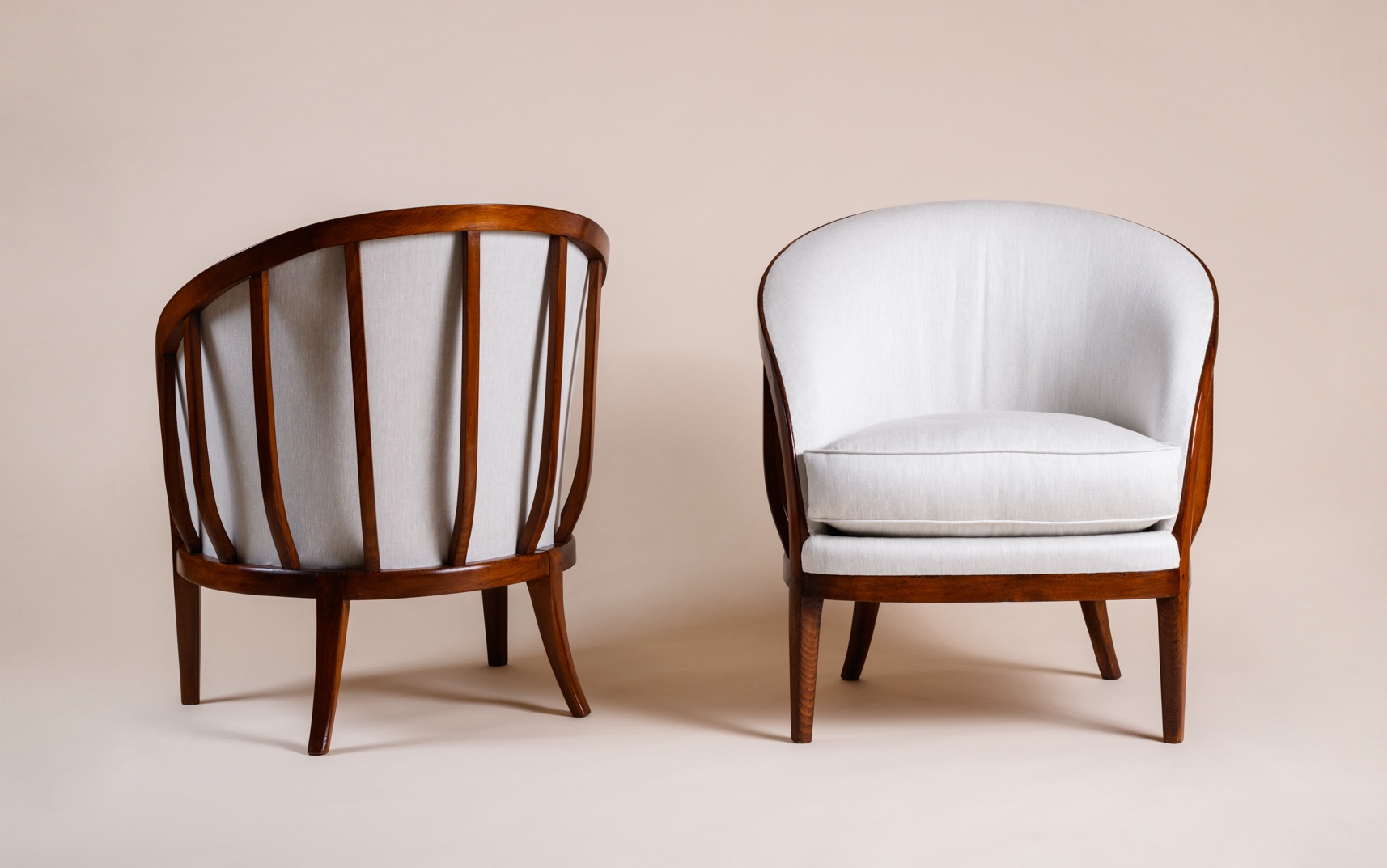 Elegant pair of “Basket” armchairs​​ by André Groult, c.1920​