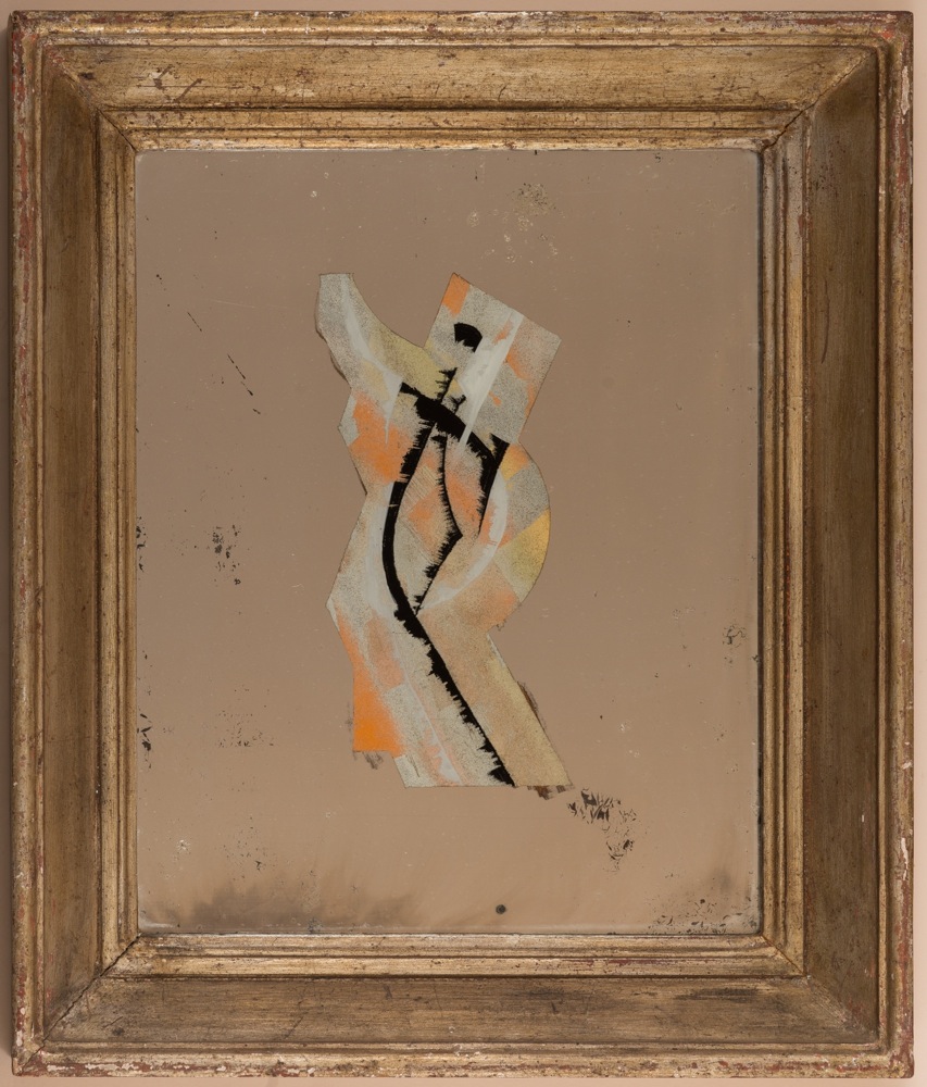 Untitled​ painted and framed silver mirror​ by Etienne Cournault, c.1925​.