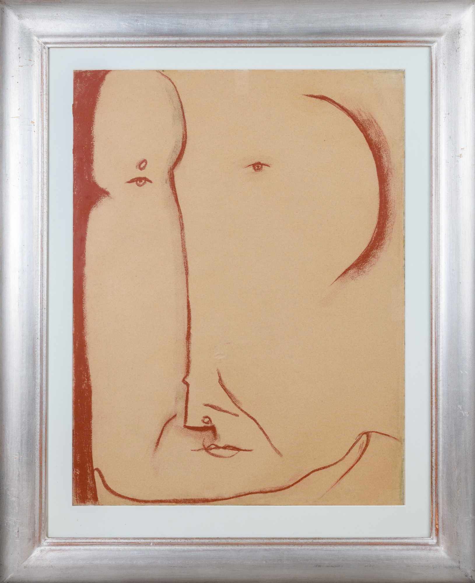 Pastel faces on paper​ by Etienne Cournault c. 1935