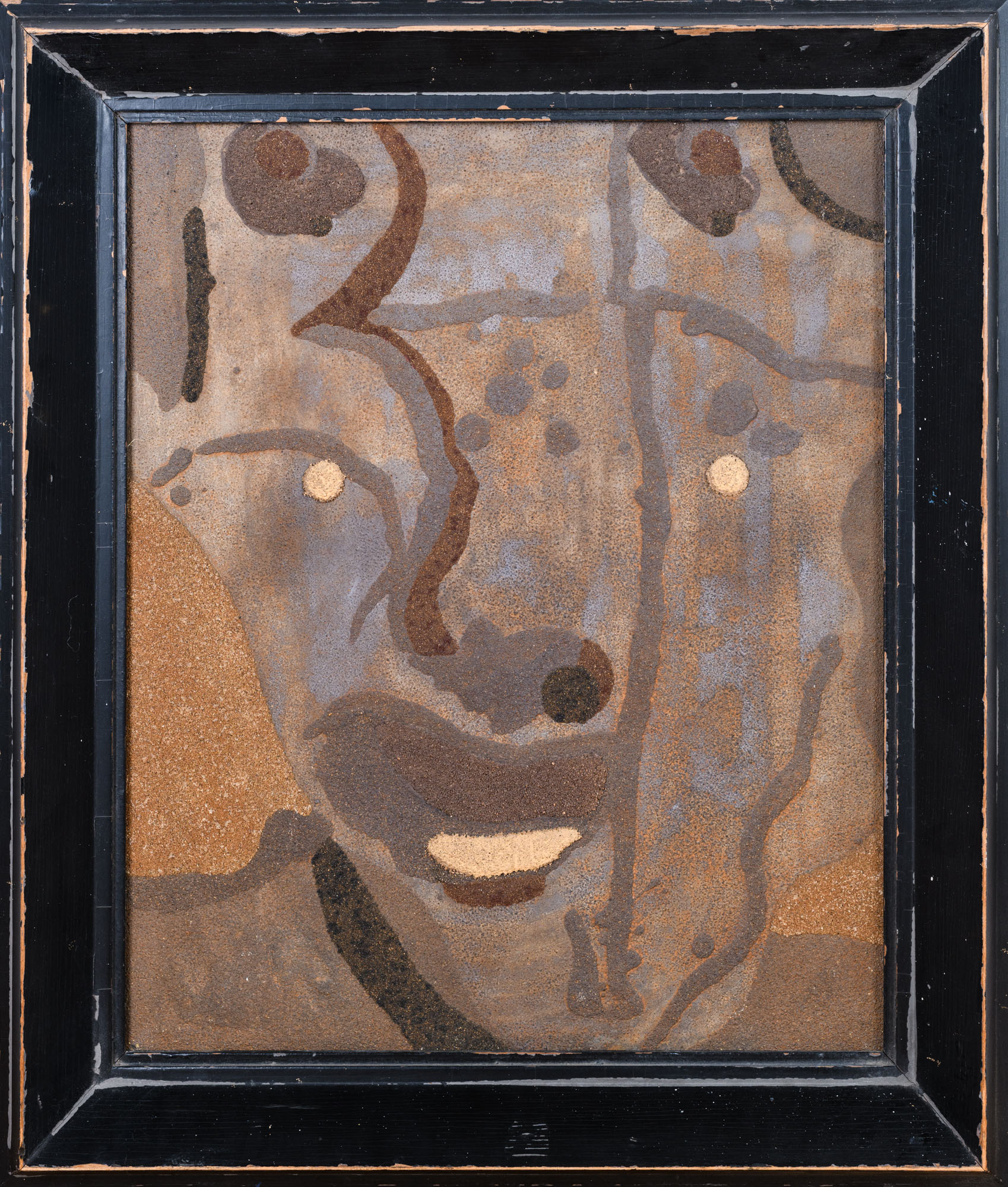 Oil and sand on canvas​ “head of a man” by Etienne Cournault, c. 1930​.