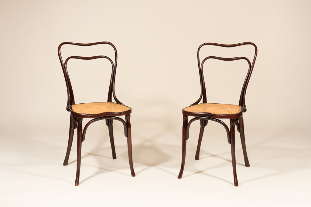Pair of beech wood chairs by Adolf Loos for Café Museum, Vienna, 1898.