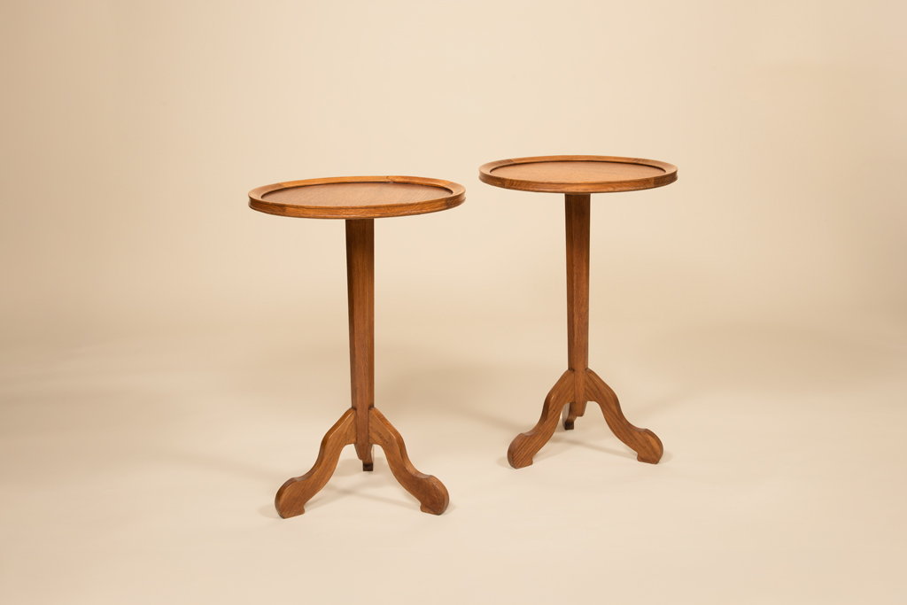 Pair of oak small side tables by Jean-Michel Frank c. 1935.