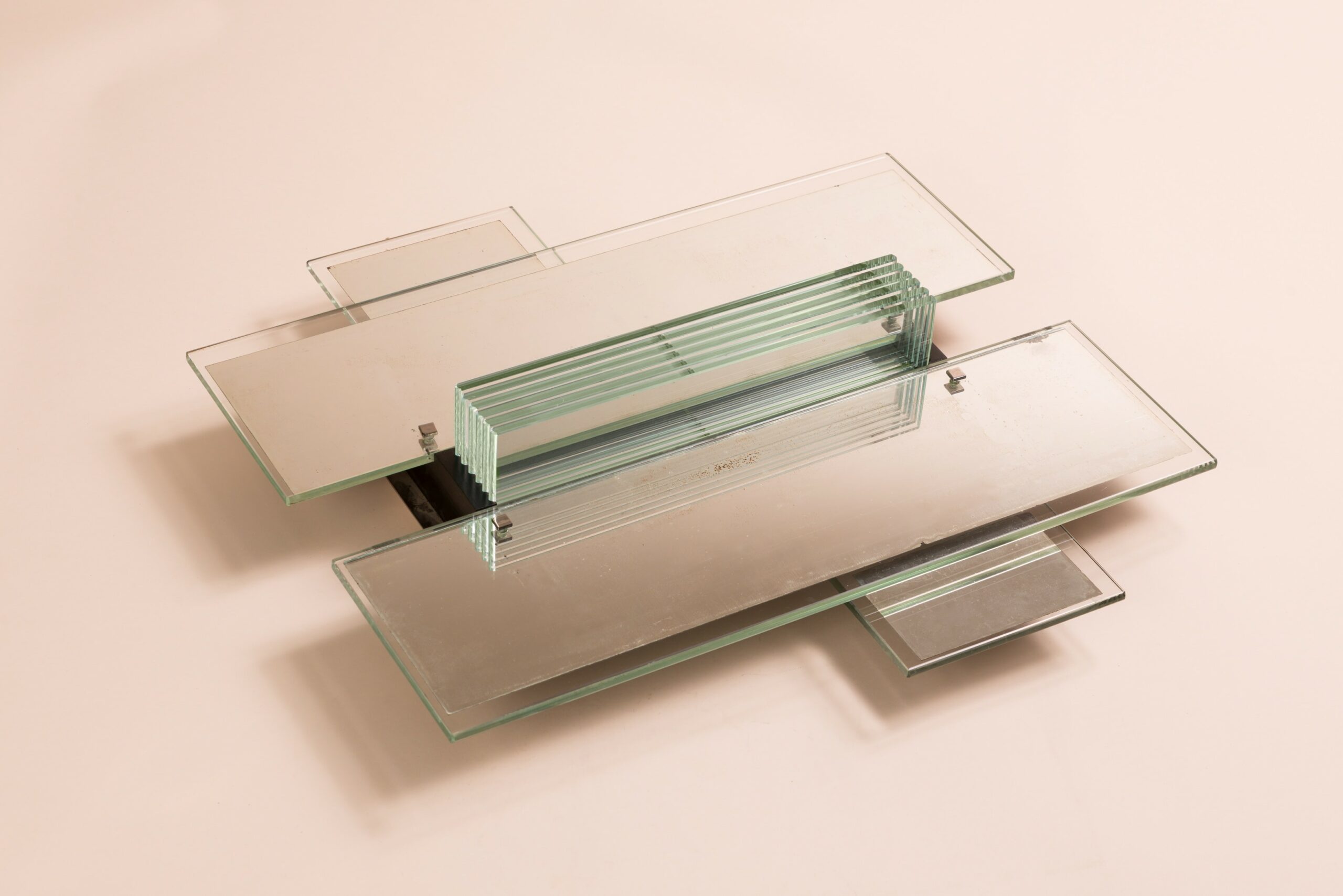 Glass plates and mirror ​centerpiece​ by Boris Lacroix, c.1930​.