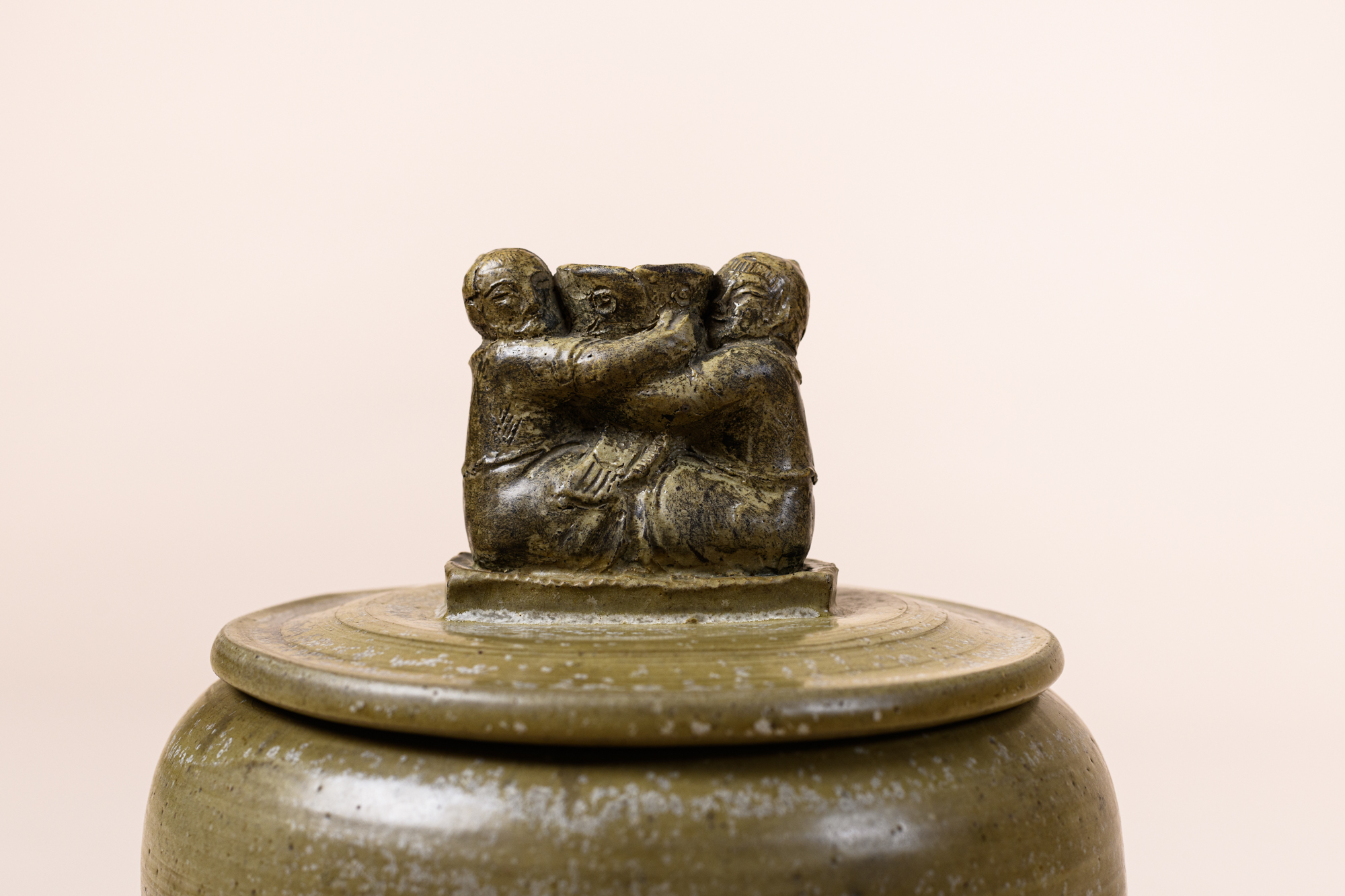 Enameled stoneware covered pot by Maurice Gensoli c. 1930.