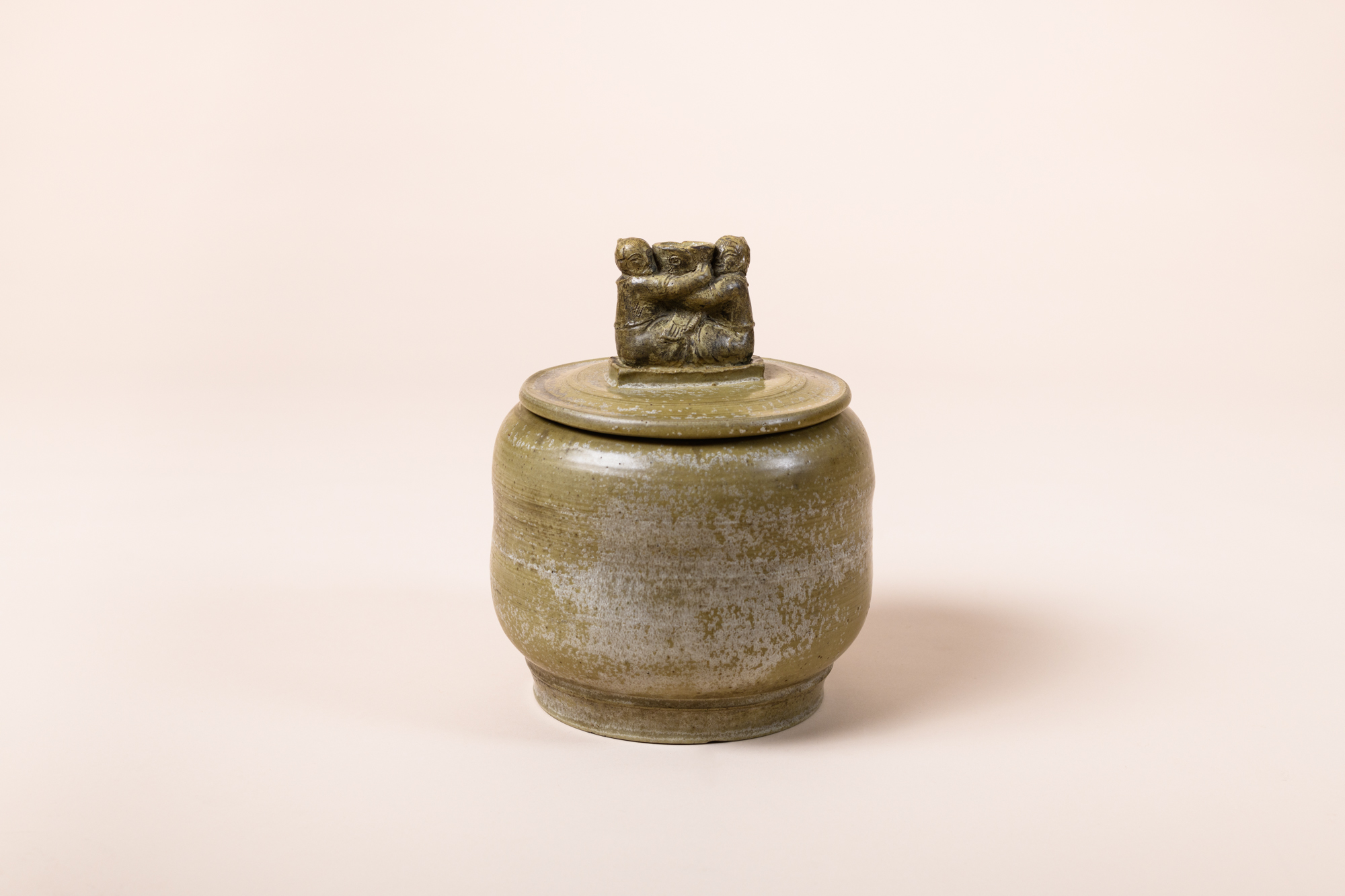 Enameled stoneware covered pot by Maurice Gensoli c. 1930.