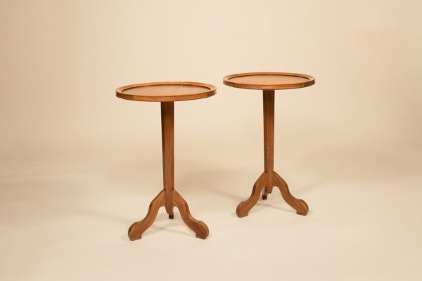 Pair of oak small side tables by Jean-Michel Frank c. 1935. Pair of oak small side tables by Jean-Michel Frank c. 1935.