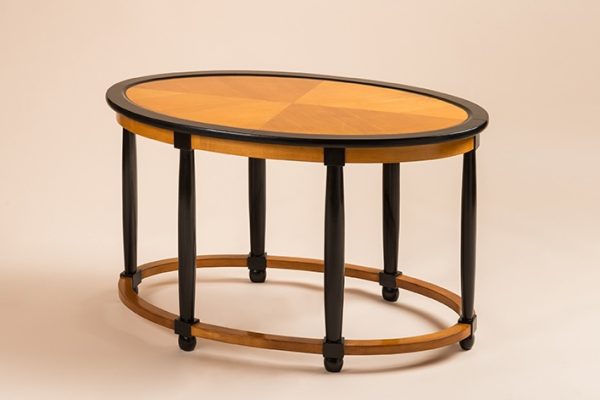 Coffee table by André Groult, c. 1912, beech and black painted wood. Coffee table by André Groult, c. 1912, beech and black painted wood.